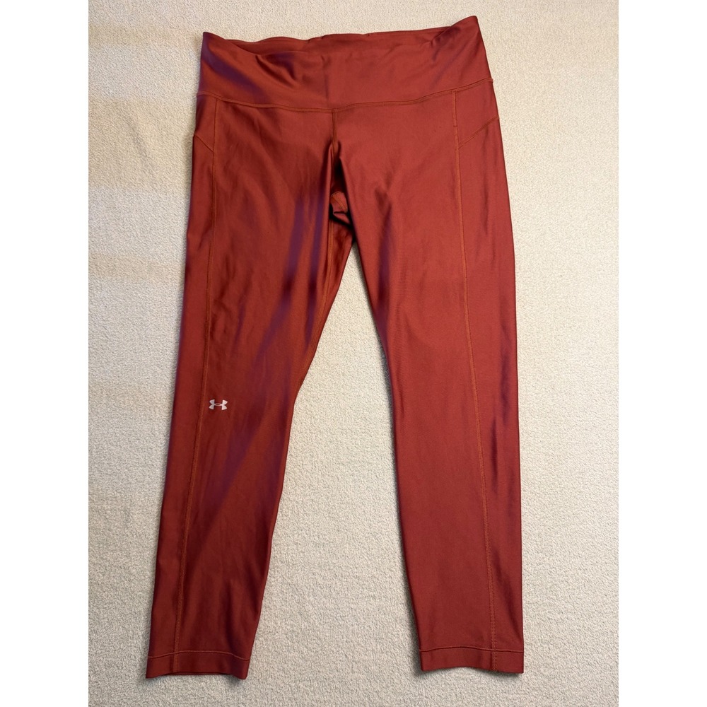 Under Armour HeatGear Compression Leggings XXL Rust Orange Athletic Tights